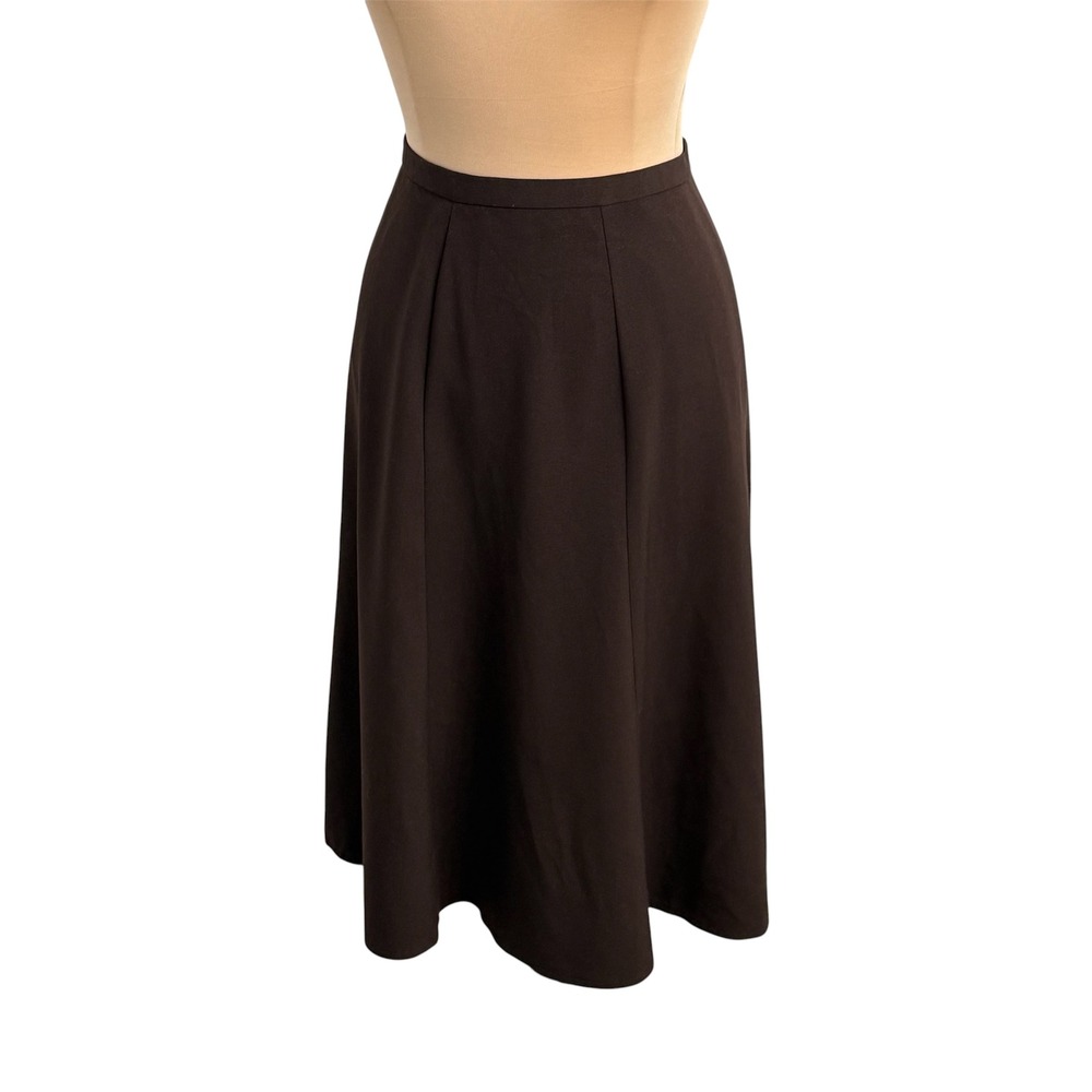 Kim Rogers Women's Coffee-Brown Paneled Midi Length Skirt